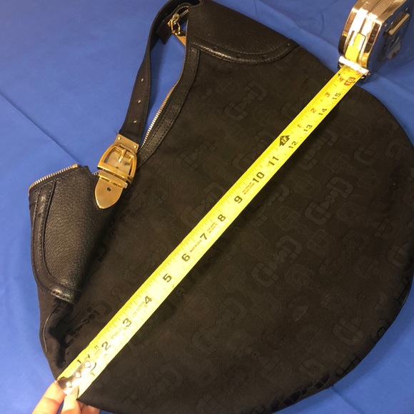 Black Gucci Canvas Horsebit Hobo Style Bag - Picture 4 of 9